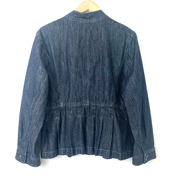J.Jill Denim Button-Up Jacket with Pleated Peplum. Very Unique! - Picture 2 of 12